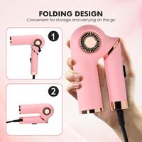 Sèche-cheveux ionique AIGAO pliable haute puissance 1500W 110 000 tr/min avec moteur BLDC et diffuseur – Conception compacte pour le voyage et la maison