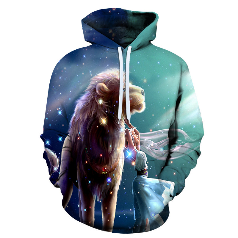 New Autumn Letter Printed Fashion Casual 3D sweater hoodie European and American Men's hooded Hoodies