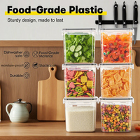 Ensemble de contenants alimentaires empilables avec couvercles verrouillables transparents et étiquettes pour le rangement de la cuisine, des céréales, des collations et du riz sur les étagères de la garde-manger