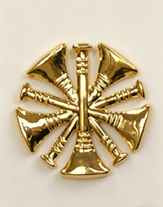 Custom 3D Fire Chief Trumpet Cross / Vintage Bugle Shape Metal Badge Gold/Nickel Plated Zinc Alloy Pin for Souvenir & Uniform - Product Image 6