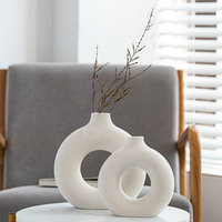 Décoration d'Intérieur Nordique Moderne Rustique : Vases Décoratifs en Céramique avec Plantes Artificielles