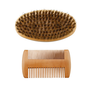 Ensemble de brosse <span class=keywords><strong>à</strong></span> raser, peigne <span class=keywords><strong>à</strong></span> barbe et brosse ovale, outil de nettoyage de la barbe en <span class=keywords><strong>bois</strong></span> pour hommes, appareil de salon pour la barbe, parfait pour l'entretien des poils du visage - Product Image 5