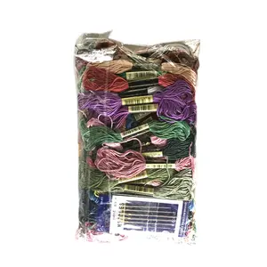 최고의 품질 재활용 다양한 색상 스타일 바느질 실 바늘 가위 액세서리로 중국 십자수 실 키트