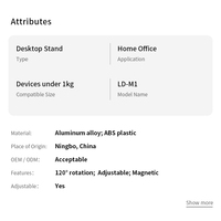 Support de tablette en alliage d'aluminium avec rotation à 120 degrés pour iPad iPhone, support magnétique pour téléphone portable, support de bureau magnétique