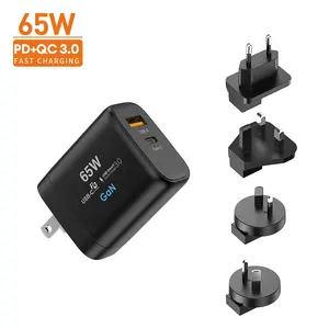 Best Selling Wall Charger Adapter Custom 45W 65 Watt Usb-C Tipo C Gan Pd3.0 Qc Power Delivery Charger For Galaxy