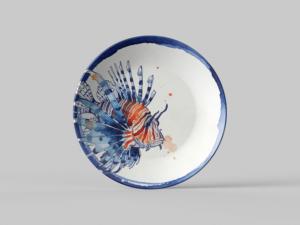 Assiettes de service en mélamine imprimées animaux marins bleus et blancs, incassables et réutilisables, pour barbecue, vente en gros - Product Image 6