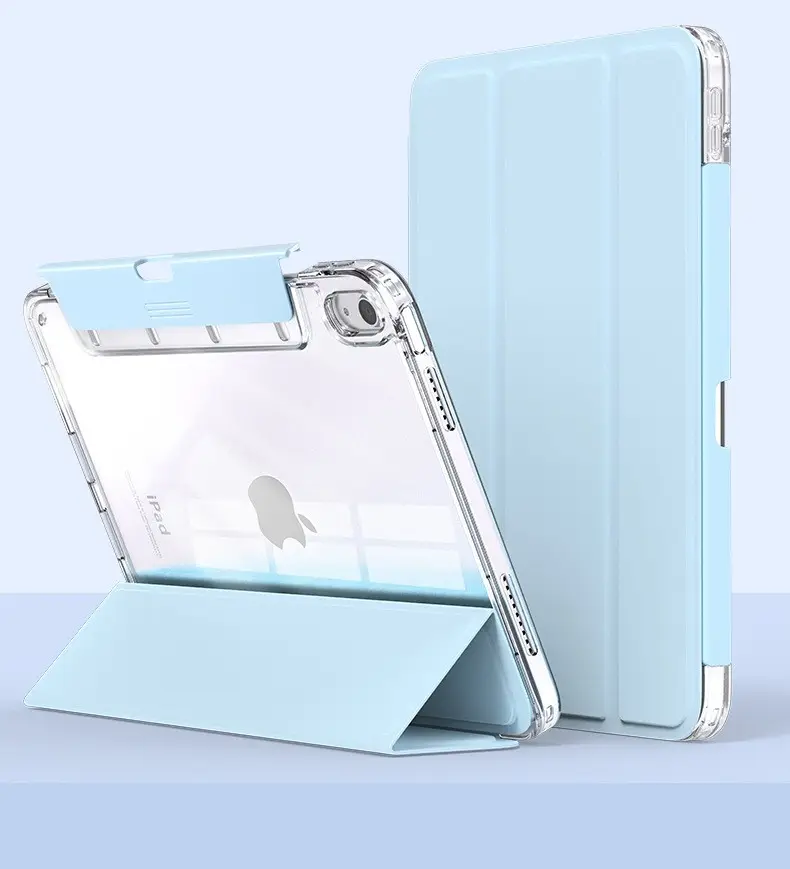 Voor Ipad 10.2 Inch Case Met Potloodhouder Tpu Bumper Smart Stand Back Case Pu Lederen Hoes Voor Ipad