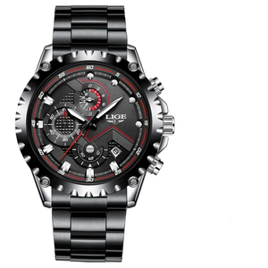 LIGE 9821 Dernière montre de luxe de bonne qualité Tendance Design Prix bas Multicolore <span class=keywords><strong>Chic</strong></span> Multifonction Hommes Montre Quartz Bracelet en acier inoxydable - Product Image 4
