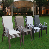 Chaise de jardin moderne en alliage d'aluminium empilable pour café, bistrot, terrasse - Vente en gros