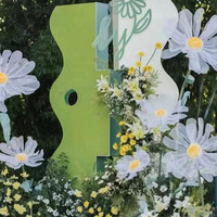 Display Floral bunga aster besar berdiri kertas putih bunga raksasa untuk dekorasi pernikahan