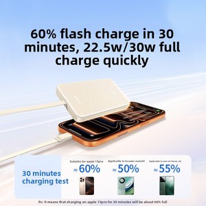 UGREEN Power Bank Magnetico Wireless da 10000mAh, Caricatore Rapido PD 30W con Cavo USB-C Integrato, <span class=keywords><strong>Caricabatterie</strong></span> Portatile Sottile per <span class=keywords><strong>iPhone</strong></span> - Product Image 2