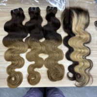 Extensions de Cheveux Humains Remy Double Drawn 15A de Haute Qualité Goodluck, Tissage Body Weave Lisse Blond 613