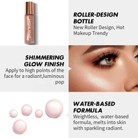 En gros, Enlumineur liquide crémeux doré à haute pigmentation, effet scintillant pour le visage et le corps, végétalien, résistant à l'eau, avec applicateur à bille, Marque privée