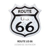 Nouveaux Ballons en Aluminium Épais en Forme de Panneau de Bus Route 66, Motif Dessin Animé, pour Décoration de Fête d'Anniversaire, Adaptés aux Enfants