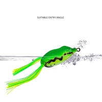 Leurre de pêche flottant de surface de haute qualité 6cm 14g, grenouille en caoutchouc colorée, appât souple bionique pour poissons d'eau douce (lac, ruisseau, rivière)