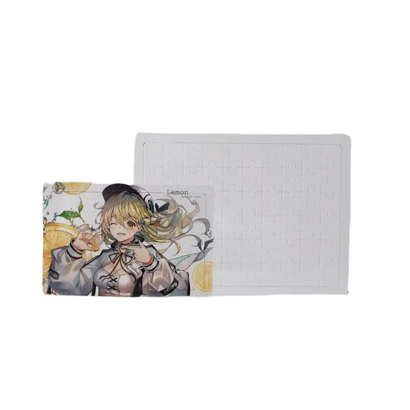 Puzzle en bois par Sublimation automatique, modèle A4 A5, Rectangle blanc, Puzzle scintillant, Design personnalisé, 60 pièces