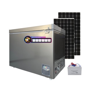 Đáng tin cậy DC 24V mát màu Xám năng lượng mặt trời Powered Tủ đông sâu chất lượng cao hàng đầu mở cửa duy nhất với kính trượt và khóa cho 258L - Product Image 1