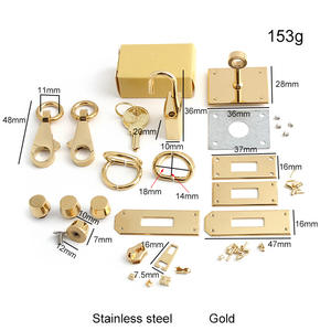 Sac en <span class=keywords><strong>palladium</strong></span> Hardwareherrajes Para Bolsos dames sac accessoires serrure et bouton matériel sac à main laiton plaqué or - Product Image 6