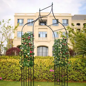 JH-Mech-arco metálico de acero inoxidable para trepar plantas y vides, accesorio decorativo gótico, redondo y moderno, para jardín