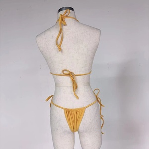 Maillot <span class=keywords><strong>de</strong></span> bain <span class=keywords><strong>2</strong></span> <span class=keywords><strong>pièces</strong></span> à nouer sur le côté, maillots <span class=keywords><strong>de</strong></span> bain sexy, micro string, nouvelle arrivage 2025 - Product Image 3