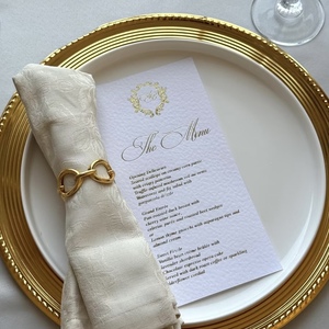 Cartes de vœux de mariage personnalisées avec monogramme, papier artistique, estampage à chaud en feuille d'or, design personnalisé avec cadre ornemental - Product Image 2