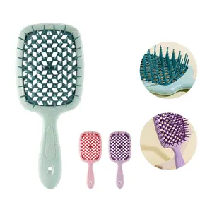 Eco Friendly Organic Wheat Straw Detangling Hair Brush ABS Hair Detangler For Wet And Dry Hair