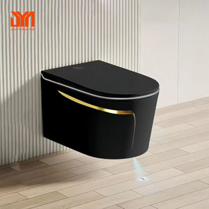 <span class=keywords><strong>WC</strong></span> intelligent noir mural avec <span class=keywords><strong>chasse</strong></span> <span class=keywords><strong>d</strong></span>'<span class=keywords><strong>eau</strong></span> et séchage intelligents, réservoir intégré, en céramique en forme de U - Product Image 1