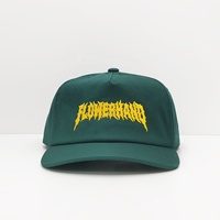 Topi 5 Panel Kustom Berkualitas Tinggi Hijau Katun Bordir Logo Sablon Snapback Tanpa Struktur