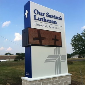 Por encargo al aire libre impermeable iluminado Led Pylon signos 3D publicidad centro comercial pylon signo para gasolinera estación de gasolina - Product Image 2