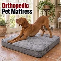 Matelas orthopédique matelassé pour chien avec base à pois et bordure renforcée pour les collections de matelas pour animaux de compagnie et les importateurs