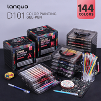 Languo Nouveau Coffret Cadeau de 144 Marqueurs Artistiques à Double Pointe Gambar Completo Stylos de Croquis et Journalisation Pack Luxe