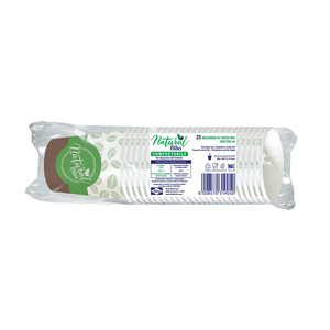 Vasos de papel compostables para bebidas calientes, diseño Natural Bibo, 200/250 mL (9oz), 25 piezas/paquete - Product Image 2