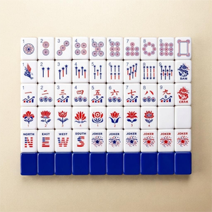 Ensemble de Mahjong Américain Patriotique de Luxe 160 Pièces Tuiles en Acrylique Portables Motif Drapeau Américain Aigle 4 Juillet Divertissement Familial - Product Image 4