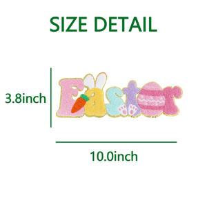 사용자 정의 부활절 패턴 패치 나쁜 토끼 셔닐 패치 까마귀 옷 패치 스팽글 애니메이션 편지 철 - Product Image 2