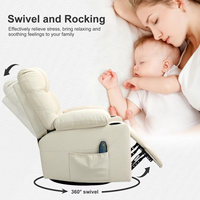 Canapé surdimensionné réglable pour petits espaces, fauteuil inclinable avec poches latérales et massage