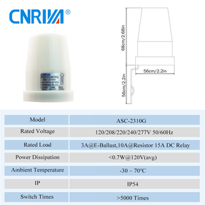 Controlador de Interruptor de Luz de Calle para Exteriores CNRIYA AC 220V 10A, Sensor Fotoeléctrico Automático Ajustable y Sensible, Inductivo IP54 50m - Product Image 2