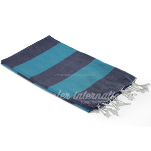 Serviette en coton double Pestemal 100x180cm Tout naturel avec des franges faites à la main PEST106-PNO Rainbow Collection Turkish Made - Product Image 6