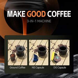 Xách tay Pháp thép không gỉ Máy pha cà phê Espresso <span class=keywords><strong>3</strong></span>-in-<span class=keywords><strong>1</strong></span> viên nang Cà Phê Mặt đất khả năng tương thích siêu nhanh USB phí Type-C - Product Image 4