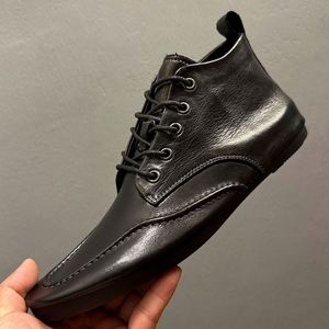 Chaussures habillées pour hommes en cuir véritable, à lacets, imperméables et respirantes, à bout pointu, pour l'automne et les mariages, idéales pour le dropshipping - Product Image 2
