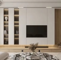 Meuble TV et table basse avec dessus en marbre au design moderne doré pour le salon