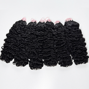 Cabello humano rizado para crochet, negro natural, suave, rizos completos, pre-enlazado, ligero, para un peinado fácil. - Product Image 1