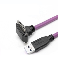 Kabel Data Kamera Industri USB3.0 ke Micro B dengan Pengunci, Kabel Koneksi Rantai Tarik yang Sangat Fleksibel