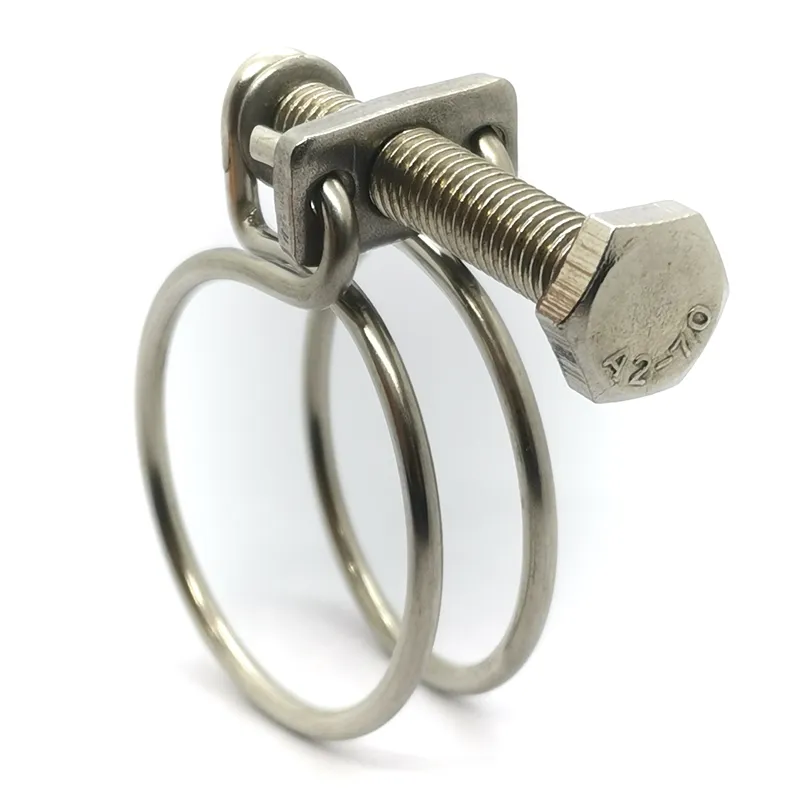 Stainless Steel Double Wire Hose Clamp Galvanized Steel wire Clamp