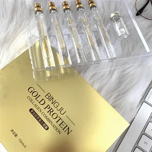 K Absorbable Collagen Protein Thread Face Lifting Gold Essence Organic Skin Care Hyaluronic Serum Line Carving Anti Aging Set