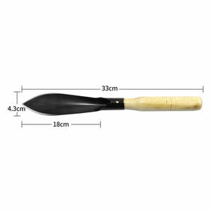 Garden Trowel Wooden Handle Spoon Shaped High Carbon Steel Black For Digging <b>Planting</b> <b>Soil</b> Loosening Agricultural Use - Product Image 3