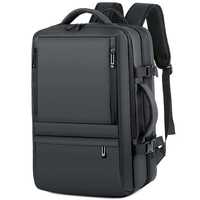 Sac à dos extensible pour ordinateur portable, idéal pour les voyages d'affaires, avec port USB, grande capacité, antivol, imperméable, en microfibre et cuir synthétique, unisexe