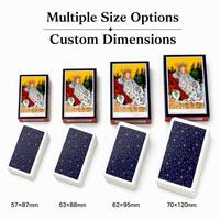 Cartes de tarot personnalisées imprimées OEM/ODM |   Jeu de 78 cartes en couleur |   Carton Premium 350 g/m² |   Coins arrondis vernis |   Boîte en papier