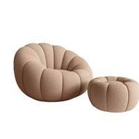 Fauteuil pivotant de style moderne, canapé paresseux confortable avec repose-pieds, pouf en tissu rembourré, canapé compressé en boîte
