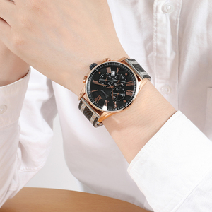 นาฬิกาข้อมือผู้ชายสุดหรู สายสแตนเลสสตีลแบบมิลานีส  กลไก Seiko VD53 กันน้ำ 3ATM - Product Image 6