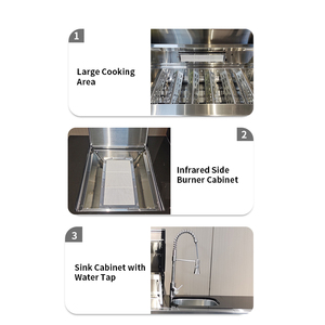 Gabinetes de Cocina Modulares para Exteriores de Acero Inoxidable con Parrilla para Asar, Tamaño Personalizable, con Luz LED <span class=keywords><strong>Eléctrica</strong></span> - Product Image 5